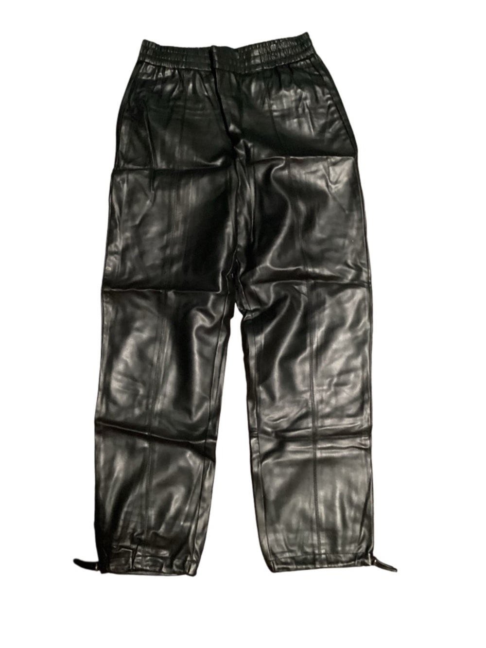 Zara Woman’s Black Faux Leather Pants - Stylish Relaxed Fit